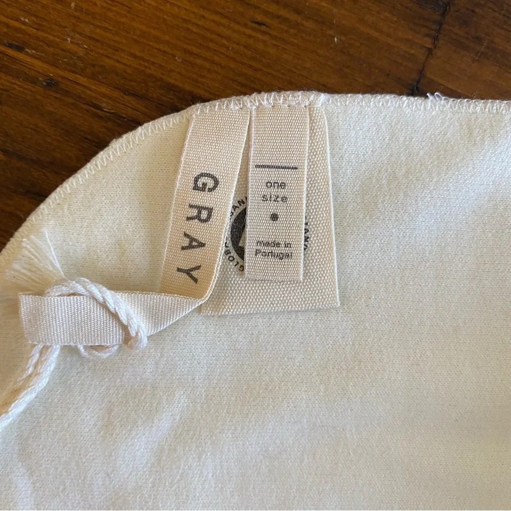 NWT Gray Label Booties 6-12M And Bib Set Cream Baby 100% Organic Cotton